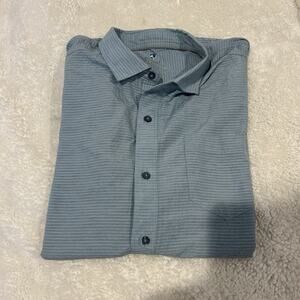Kuhl Shirt Blue Strip Button-Up Short Sleeve Eluxur Outdoor Mens‎ Sz Lg